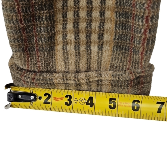 Woolrich L Sherpa Jacket Shaket Brown Blue Plaid Full Zip Front - Picture 8 of 13